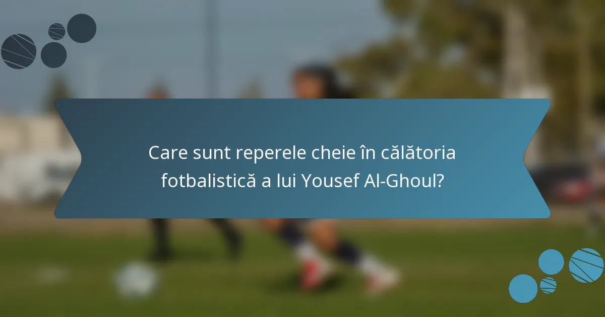Care sunt reperele cheie în călătoria fotbalistică a lui Yousef Al-Ghoul?