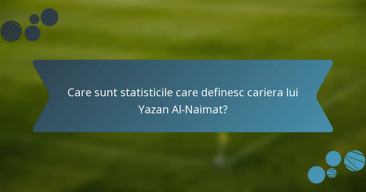 Care sunt statisticile care definesc cariera lui Yazan Al-Naimat?