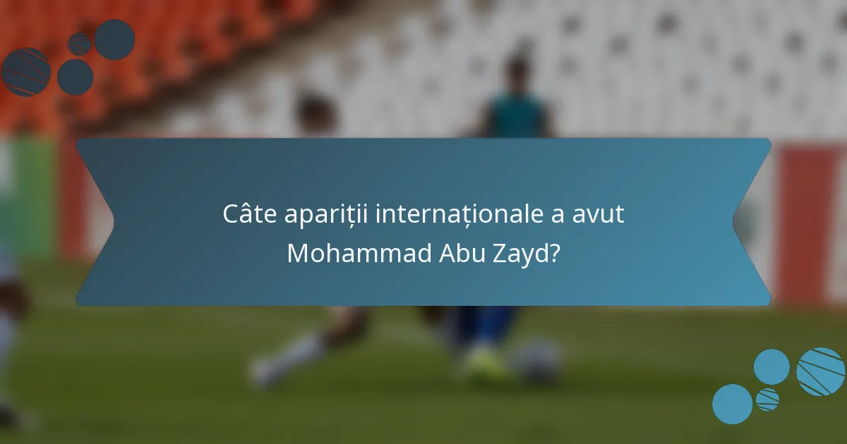 Câte apariții internaționale a avut Mohammad Abu Zayd?