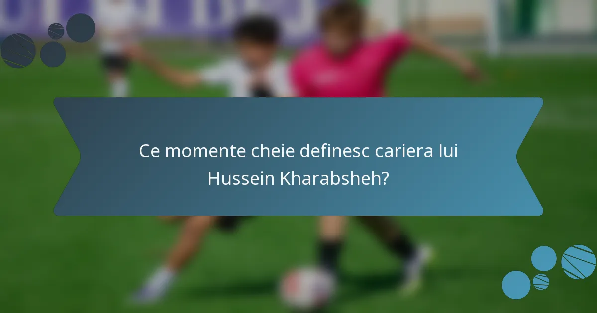 Ce momente cheie definesc cariera lui Hussein Kharabsheh?