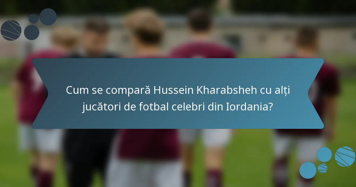 Cum se compară Hussein Kharabsheh cu alți jucători de fotbal celebri din Iordania?