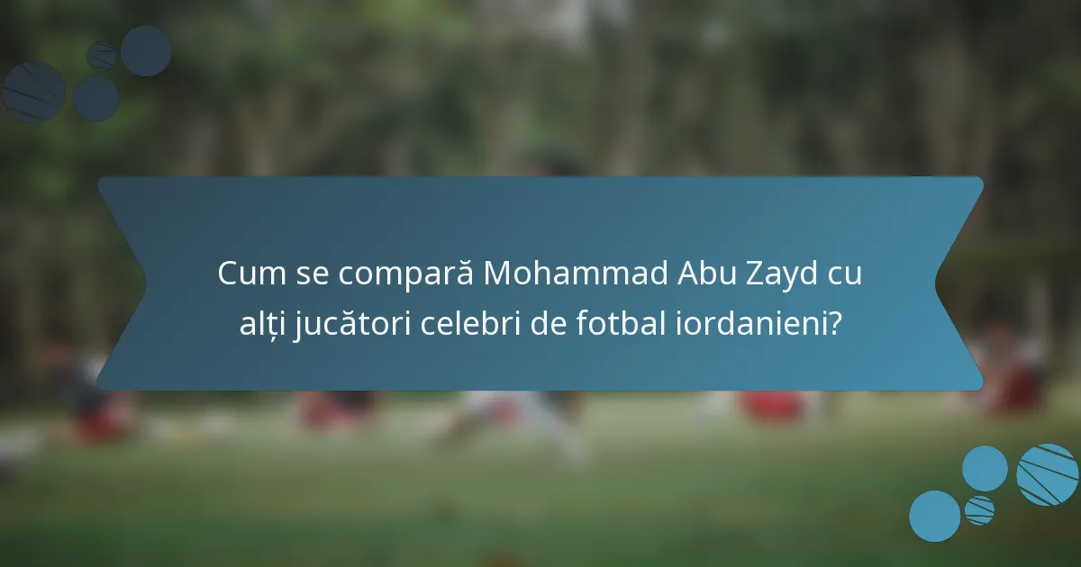 Cum se compară Mohammad Abu Zayd cu alți jucători celebri de fotbal iordanieni?