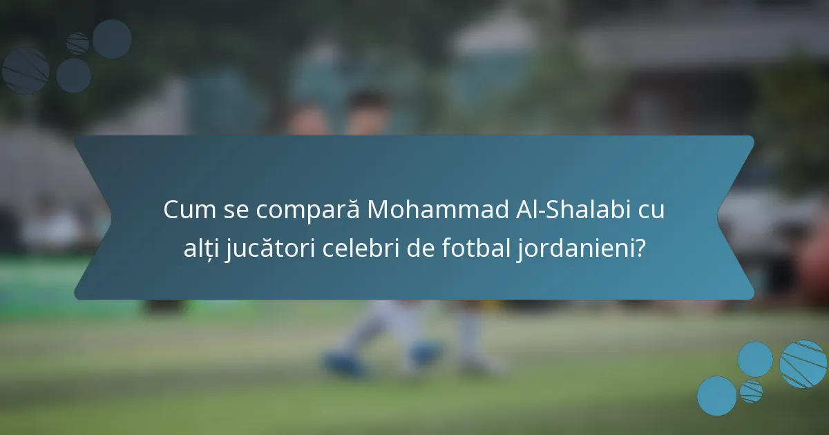 Cum se compară Mohammad Al-Shalabi cu alți jucători celebri de fotbal jordanieni?