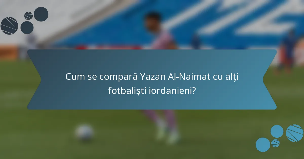 Cum se compară Yazan Al-Naimat cu alți fotbaliști iordanieni?